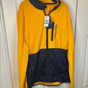 NWT size Large nautica yellow fleece pullover jacket pls read